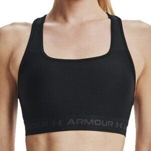 822. Under Armour Black Compression Mid Crossback Sports Bra Size Small Like New